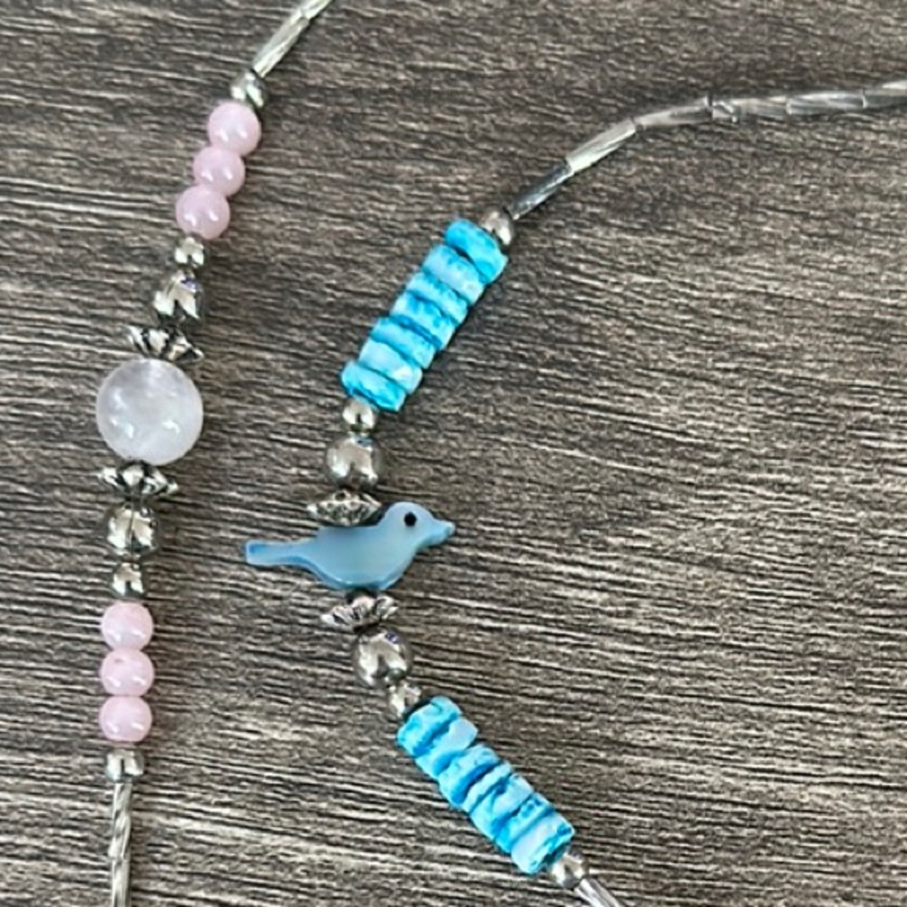 Handmade Beaded Bracelets, BIRD & CRYSTAL BALL